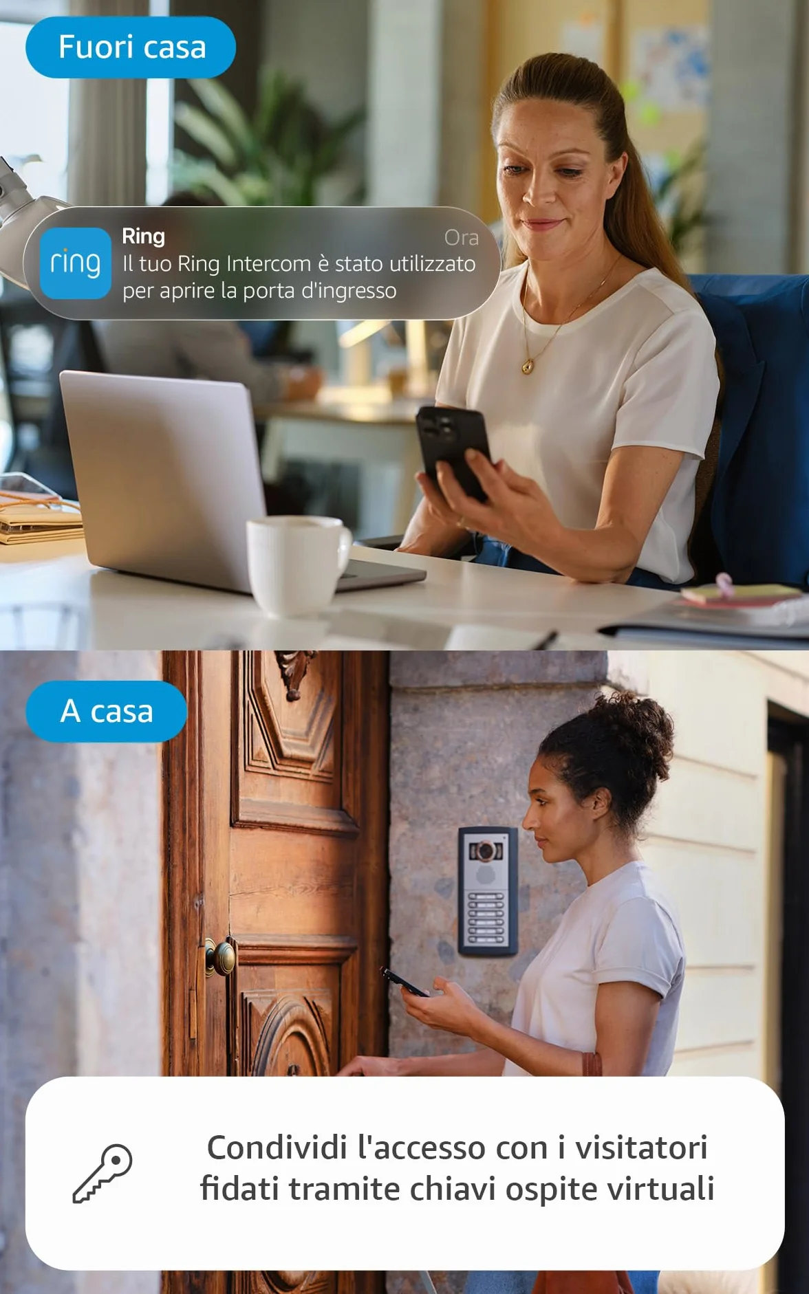 Ring Intercom Audio | Rendi il tuo citofono più intelligente | Audio in streaming, chiavi virtuali e accesso remoto | Configurazione fai-da-te