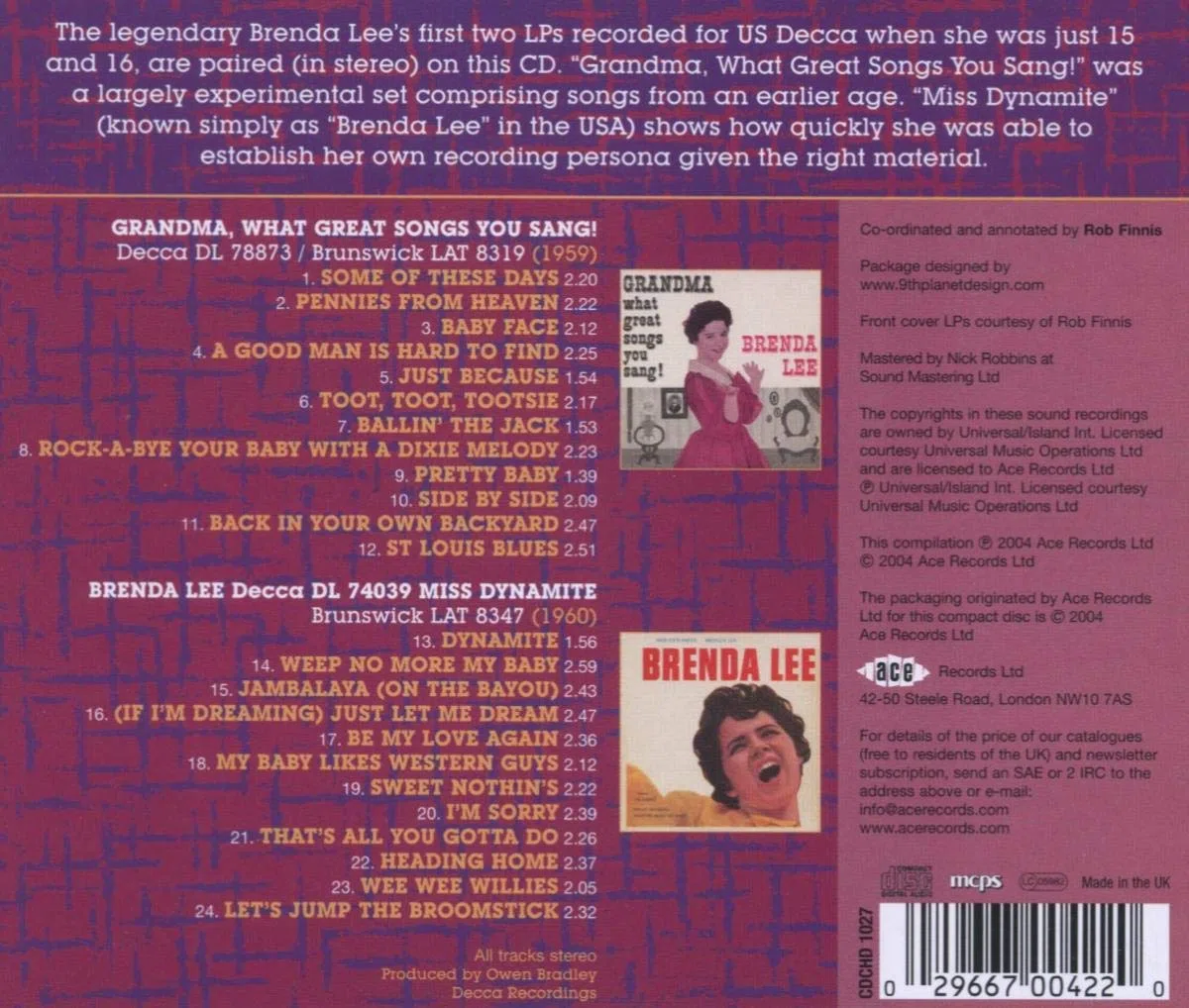 Grandma What Great Songs You Sang!/Miss Dynamite