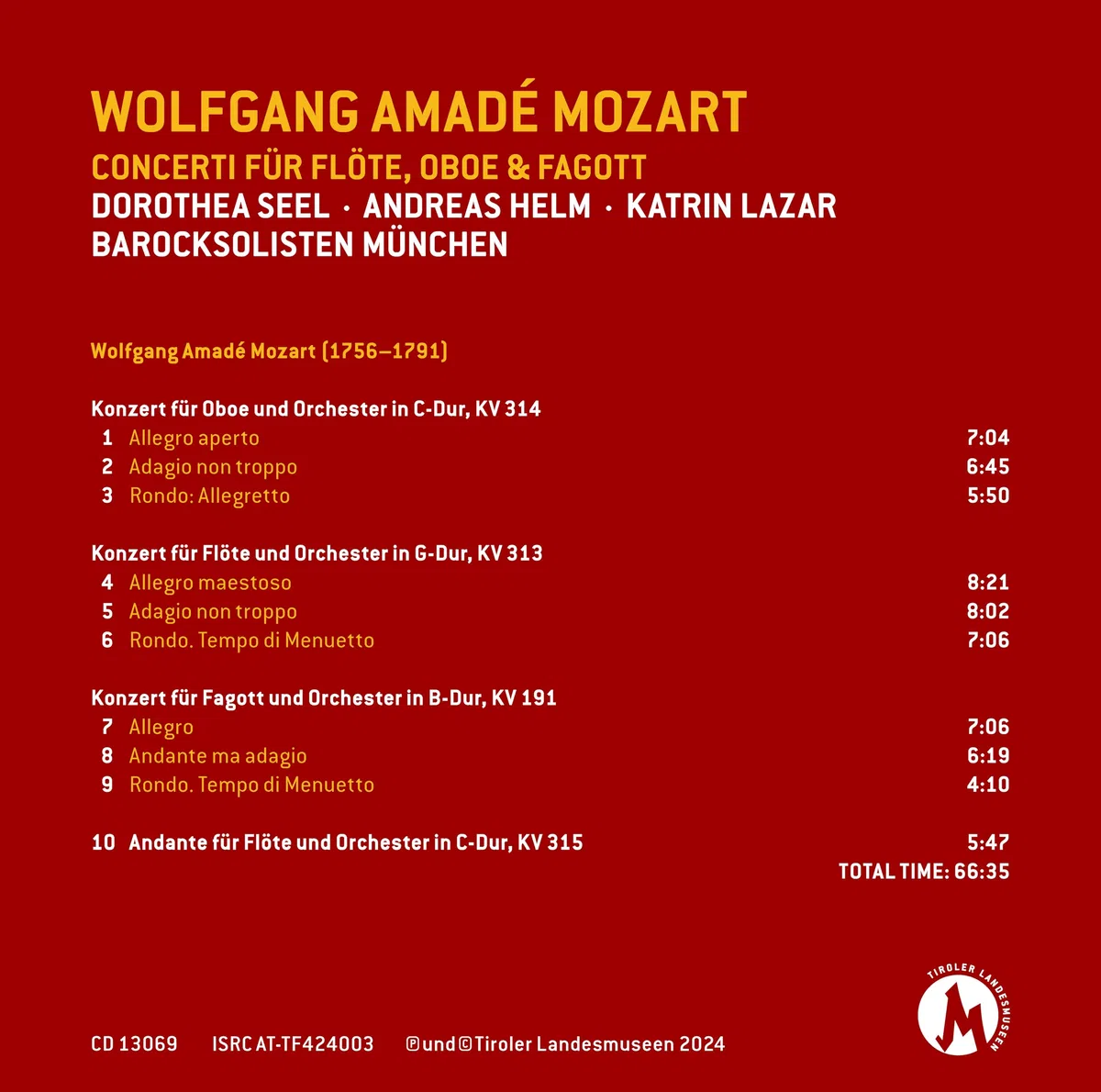 Konzerte Für Flöte, Oboe & Fagott